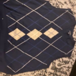 Navy blue argyle sweater vest